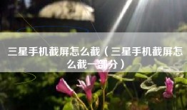 三星手机截屏怎么截（三星手机截屏怎么截一部分）