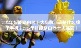 2025年智能路由器十大品牌honor是什么牌子手机「2025年智能路由器十大品牌」